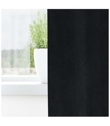 vidaXL Blackout Curtains 2 pcs Black 140 x 245 cm Velvet — Model: with hanging loops