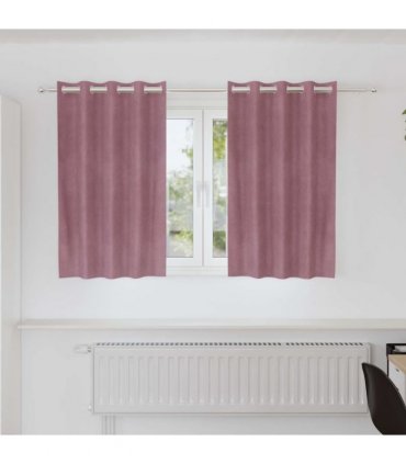 vidaXL Blackout Curtains 2 pcs Dark Pink 140 x 140 cm Velvet — Model: with eyelets