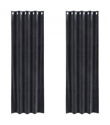 vidaXL Blackout Curtains 2 pcs Dark Grey 140 x 260 cm Velvet — Model: with eyelets