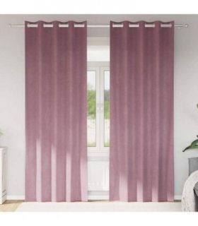 vidaXL Blackout Curtains 2 pcs Dark Pink 140 x 245 cm Velvet — Model: with eyelets