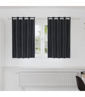vidaXL Blackout Curtains 2 pcs Dark Grey 140 x 140 cm Velvet — Model: with eyelets