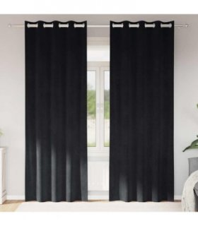 vidaXL Blackout Curtains 2 pcs Black 140 x 260 cm Velvet — Model: with eyelets