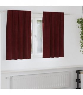 vidaXL Blackout Curtains 2 pcs Wine Red 140 x 140 cm Velvet — Model: with sewn-in tape