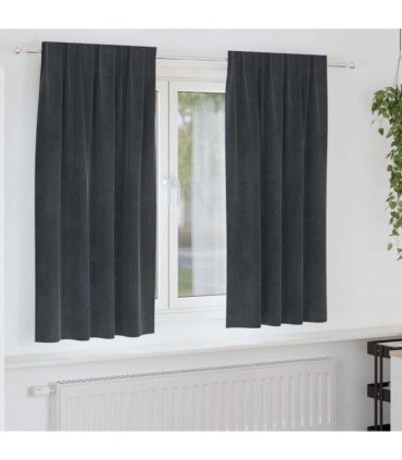 vidaXL Blackout Curtains 2 pcs Light Grey 140 x 175 cm Velvet — Model: with sewn-in tape