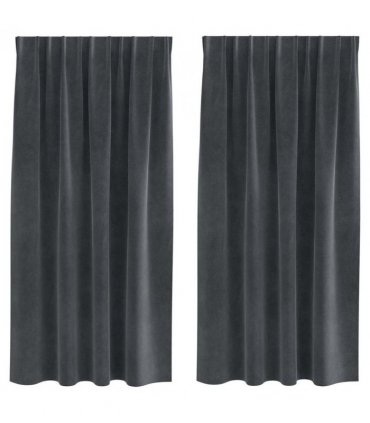 vidaXL Blackout Curtains 2 pcs Light Grey 140 x 175 cm Velvet — Model: with sewn-in tape