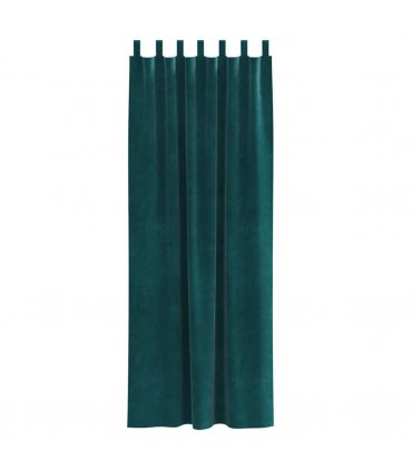 vidaXL Blackout Curtains 2 pcs Dark Green 140 x 260 cm Velvet — Model: with hanging loops
