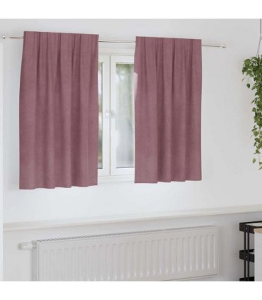 vidaXL Blackout Curtains 2 pcs Dark Pink 140 x 140 cm Velvet — Model: with sewn-in tape
