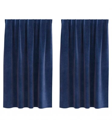 vidaXL Blackout Curtains 2 pcs Dark Blue 140 x 140 cm Velvet — Model: with sewn-in tape