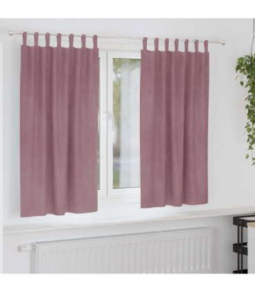 vidaXL Blackout Curtains 2 pcs Dark Pink 140 x 175 cm Velvet — Model: with hanging loops
