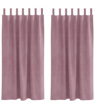 vidaXL Blackout Curtains 2 pcs Dark Pink 140 x 175 cm Velvet — Model: with hanging loops