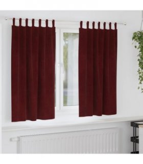 vidaXL Blackout Curtains 2 pcs Wine Red 140 x 175 cm Velvet — Model: with hanging loops