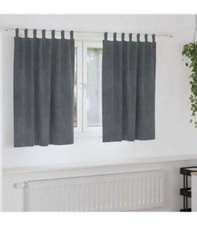 vidaXL Blackout Curtains 2 pcs Light Grey 140 x 140 cm Velvet — Colour: Super light grey, Model: with hanging loops