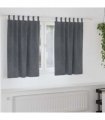 vidaXL Blackout Curtains 2 pcs Light Grey 140 x 140 cm Velvet — Colour: Super light grey, Model: with hanging loops