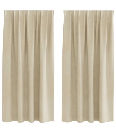 vidaXL Blackout Curtains 2 pcs Cream 140 x 175 cm Velvet — Model: with sewn-in tape