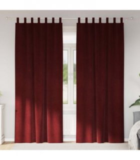 vidaXL Blackout Curtains 2 pcs Wine Red 140 x 225 cm Velvet — Model: with hanging loops