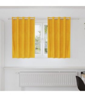 vidaXL Blackout Curtains 2 pcs Mustard Yellow 140 x 140 cm Velvet — Model: with eyelets