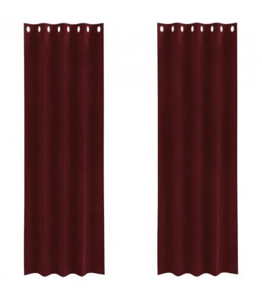 vidaXL Blackout Curtains 2 pcs Wine Red 140 x 245 cm Velvet — Model: with eyelets