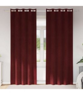 vidaXL Blackout Curtains 2 pcs Wine Red 140 x 225 cm Velvet — Model: with eyelets