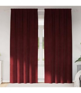vidaXL Blackout Curtains 2 pcs Wine Red 140 x 225 cm Velvet — Model: with sewn-in tape