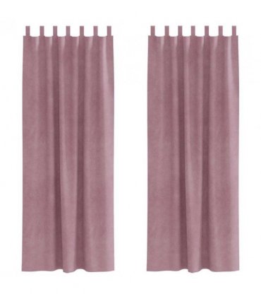 vidaXL Blackout Curtains 2 pcs Dark Pink 140 x 245 cm Velvet — Model: with hanging loops