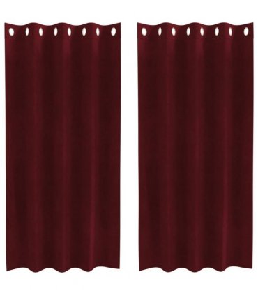 vidaXL Blackout Curtains 2 pcs Wine Red 140 x 175 cm Velvet — Model: with eyelets