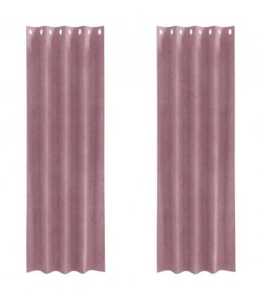 vidaXL Blackout Curtains 2 pcs Dark Pink 140 x 225 cm Velvet — Model: with eyelets