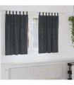 vidaXL Blackout Curtains 2 pcs Light Grey 140 x 140 cm Velvet — Model: with hanging loops