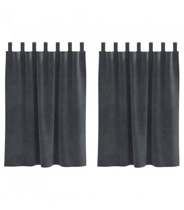 vidaXL Blackout Curtains 2 pcs Light Grey 140 x 140 cm Velvet — Model: with hanging loops