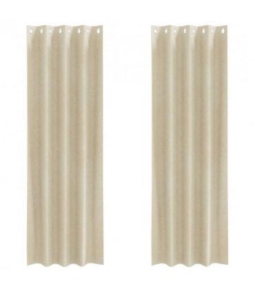 vidaXL Blackout Curtains 2 pcs Cream 140 x 260 cm Velvet — Model: with eyelets
