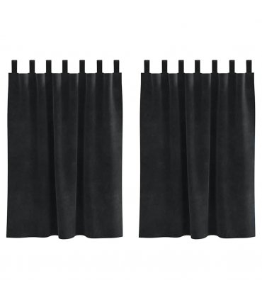vidaXL Blackout Curtains 2 pcs Black 140 x 140 cm Velvet — Model: with hanging loops