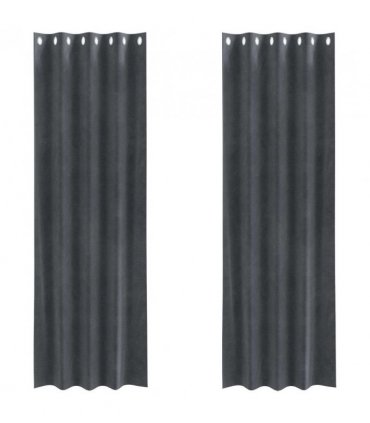 vidaXL Blackout Curtains 2 pcs Light Grey 140 x 260 cm Velvet — Model: with eyelets