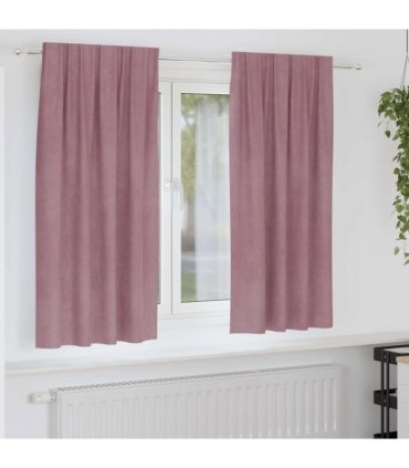 vidaXL Blackout Curtains 2 pcs Dark Pink 140 x 175 cm Velvet — Model: with sewn-in tape