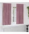 vidaXL Blackout Curtains 2 pcs Dark Pink 140 x 175 cm Velvet — Model: with sewn-in tape