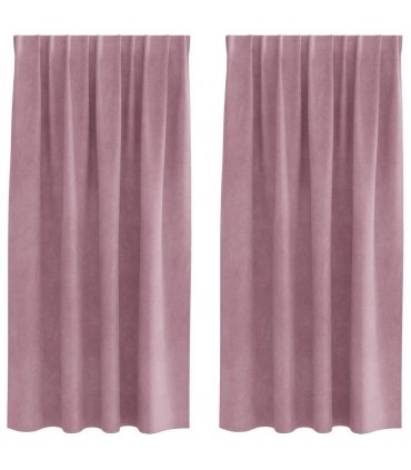 vidaXL Blackout Curtains 2 pcs Dark Pink 140 x 175 cm Velvet — Model: with sewn-in tape
