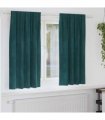 vidaXL Blackout Curtains 2 pcs Dark Green 140 x 175 cm Velvet — Model: with sewn-in tape