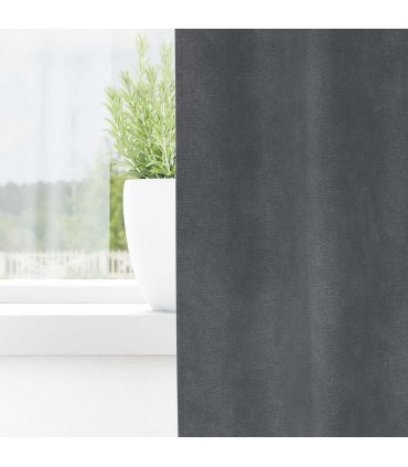 vidaXL Blackout Curtains 2 pcs Light Grey 140 x 260 cm Velvet — Colour: Super light grey, Model: with hanging loops