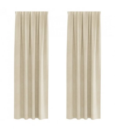 vidaXL Blackout Curtains 2 pcs Cream 140 x 245 cm Velvet — Model: with sewn-in tape