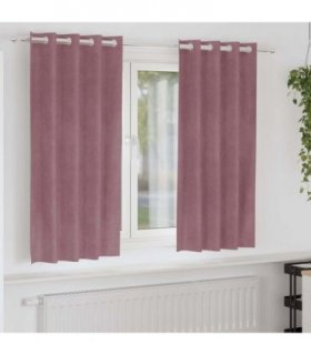 vidaXL Blackout Curtains 2 pcs Dark Pink 140 x 175 cm Velvet — Model: with eyelets