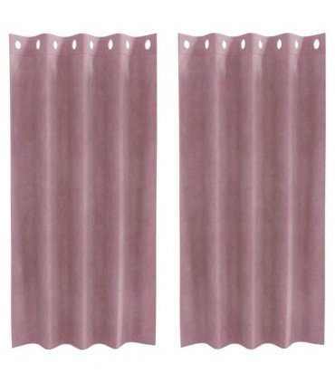 vidaXL Blackout Curtains 2 pcs Dark Pink 140 x 175 cm Velvet — Model: with eyelets