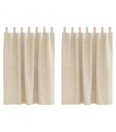vidaXL Blackout Curtains 2 pcs Cream 140 x 140 cm Velvet — Model: with hanging loops