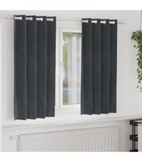 vidaXL Blackout Curtains 2 pcs Light Grey 140 x 175 cm Velvet — Model: with eyelets