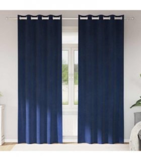 vidaXL Blackout Curtains 2 pcs Dark Blue 140 x 245 cm Velvet — Model: with eyelets