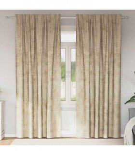 vidaXL Velvet Curtains with Curtains 2 pcs Cream 245 x 140 cm Velvet — Size: 140 x 245 cm