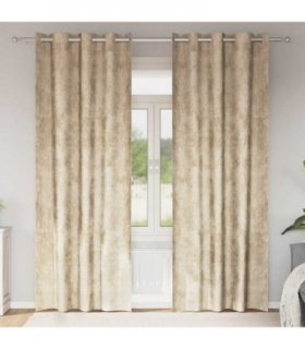 vidaXL Velvet Curtains with Curtains 2 pcs Cream 245 x 140 cm Velvet — Size: 140 x 245 cm — V0672081863