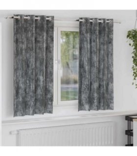 vidaXL Velvet Curtains with Curtains 2 pcs Grey 175 x 140 cm Velvet — Size: 140 x 175 cm
