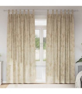 vidaXL Velvet Curtains with Curtains 2 pcs Cream 260 x 140 cm Velvet — Size: 140 x 260 cm — V0672081871