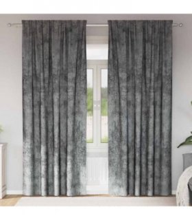 vidaXL Velvet Curtains with Curtains 2 pcs Grey 260 x 140 cm Velvet — Size: 140 x 260 cm — V0672081875