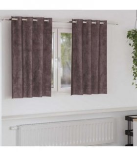 vidaXL Velvet Curtains with Curtains 2 pcs Brown 140 x 140 cm Velvet — V0672081876