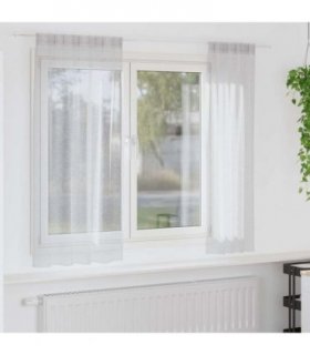 vidaXL Voile Curtain 2 pcs Light Grey 175 x 140 cm Polyester — Size: 140 x 175 cm, Model: with rod pockets