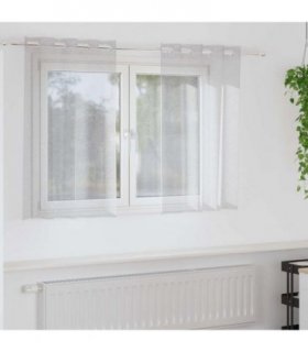 vidaXL Voile Curtain 2 pcs Light Grey 140 x 140 cm Polyester — Model: with grommets